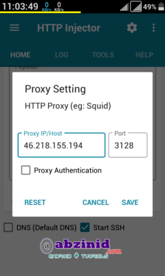 http injector remote proxy