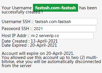 fastssh france server account