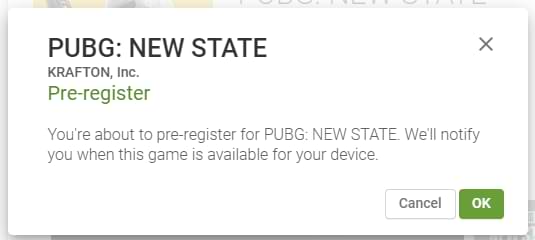 PUBG New State pre-register