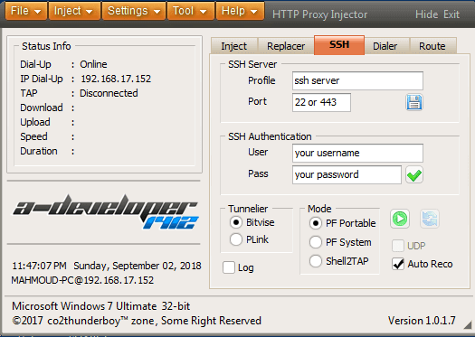 ssh tunnel server - remote proxy