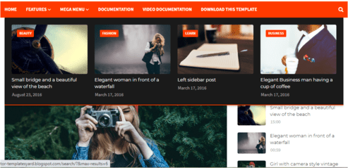 vector blogger template mega menu